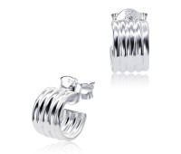 Spiral Designed Silver Stud Earrings STS-2799